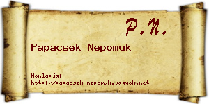 Papacsek Nepomuk névjegykártya